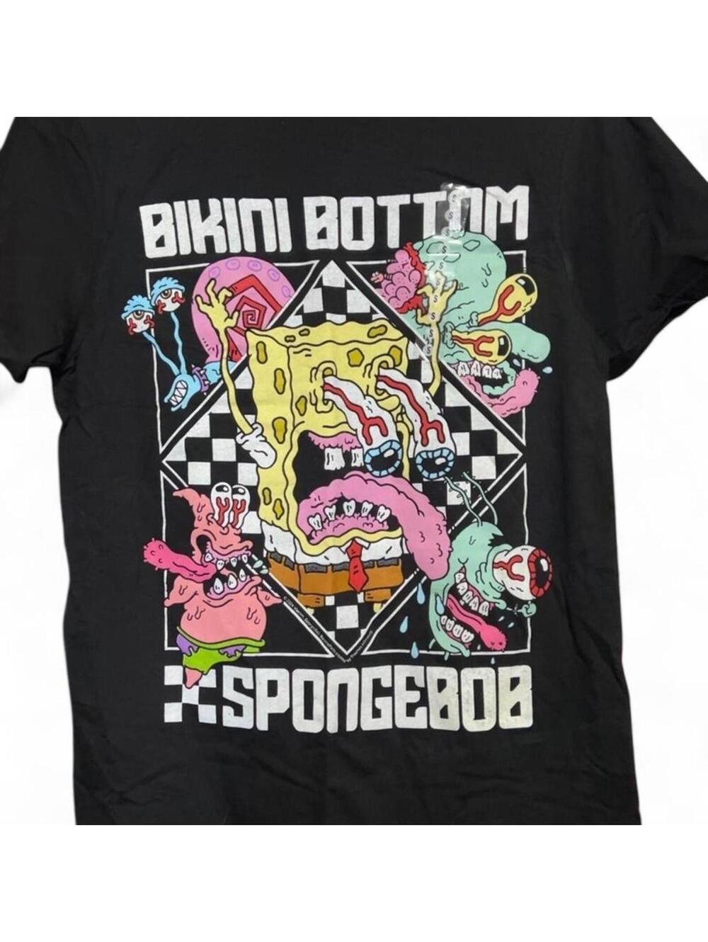Men's Black and Multi Tshirt